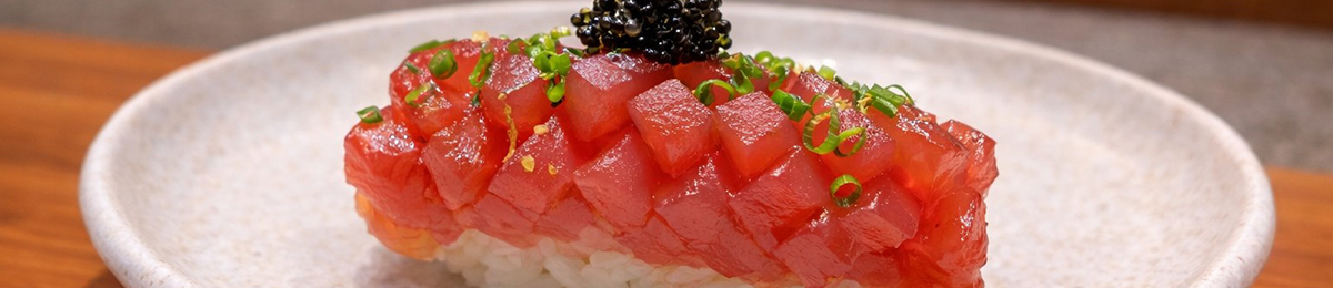 Nigiri and sashimi selection at Mizumi Sushi Encino